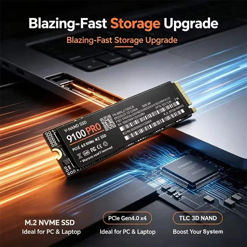 SSD NVMe M.2 2280 interno 9100 PRO PCIe4.0 X4 TLC 3D NAND 500‑4TB Armazenamento de Estado Sólido para PC Gamer e Desktop 2026