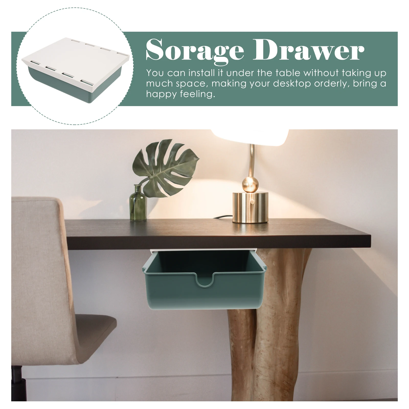 

Under Table ganizer Desk Storage Box Hidden Office Supplies Adhesive Under Desk Drawer Attachment Portable Practical
