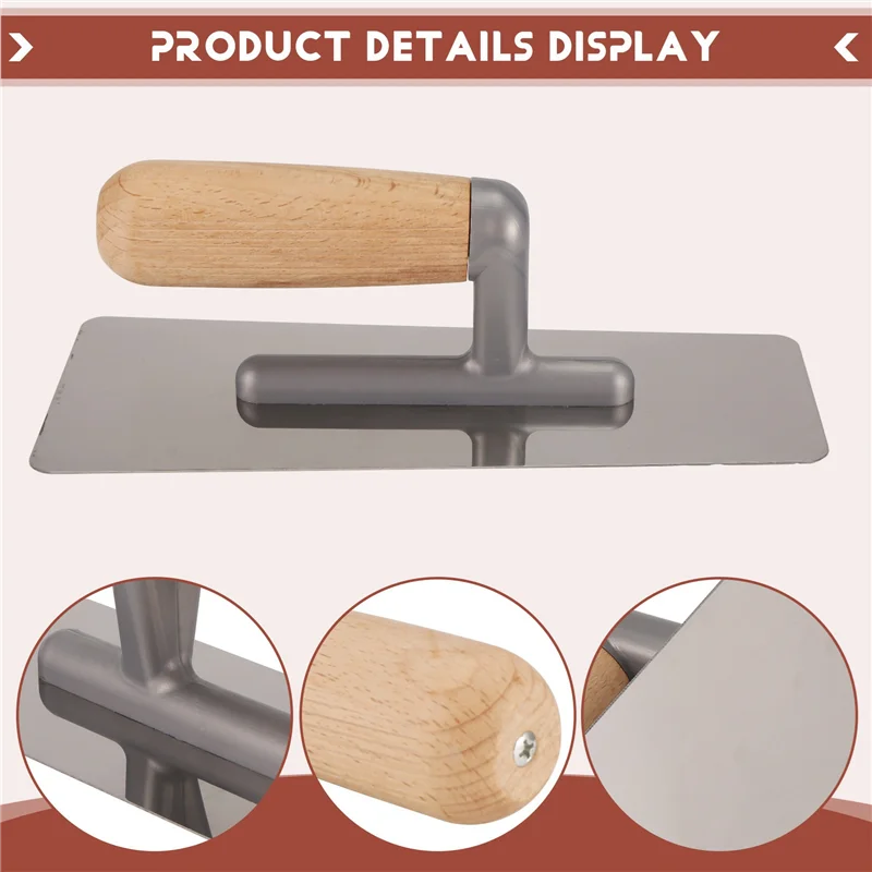 

ABGG-6 Pieces Stainless Steel Venetian Plaster Trowel, Paint & Plaster Trowel Sets Paint Plastering Finishing Hand Tools