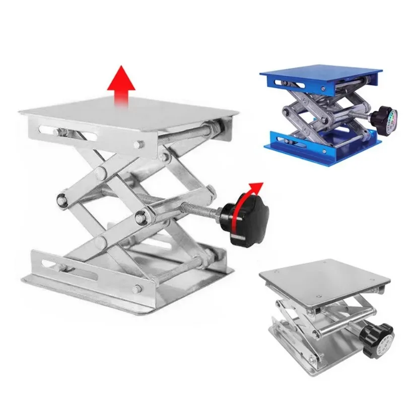 Lift Table 4'x4' Lab Plate Jack Scissor Stand Platform Router Workbench Table Woodworking Lift Laboratory Carpentry Tools