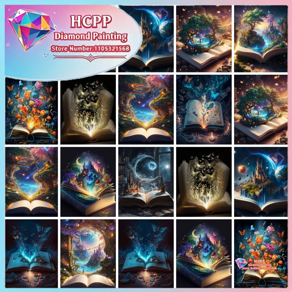 2026 Magisches Buch Diamant-Malerei-Set Quadratische Runde Diamanten 5D DIY Schmetterling Mosaik Handgemachte Kunst Einzigartiges Exquisites Geschenk Heimdekoration