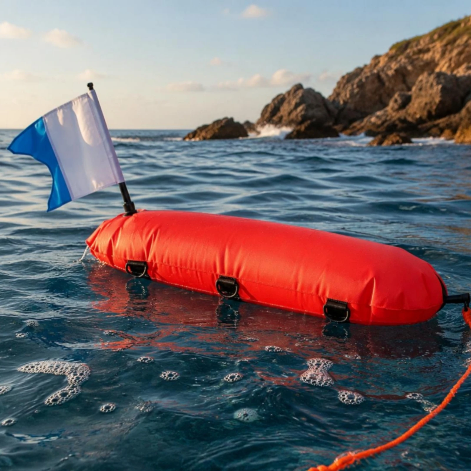 

Freediving Surface Marker Buoy High Visibility Surface Marker Buoy Dive Buoy with Flag Long-Lasting Nylon Water Sports Gear