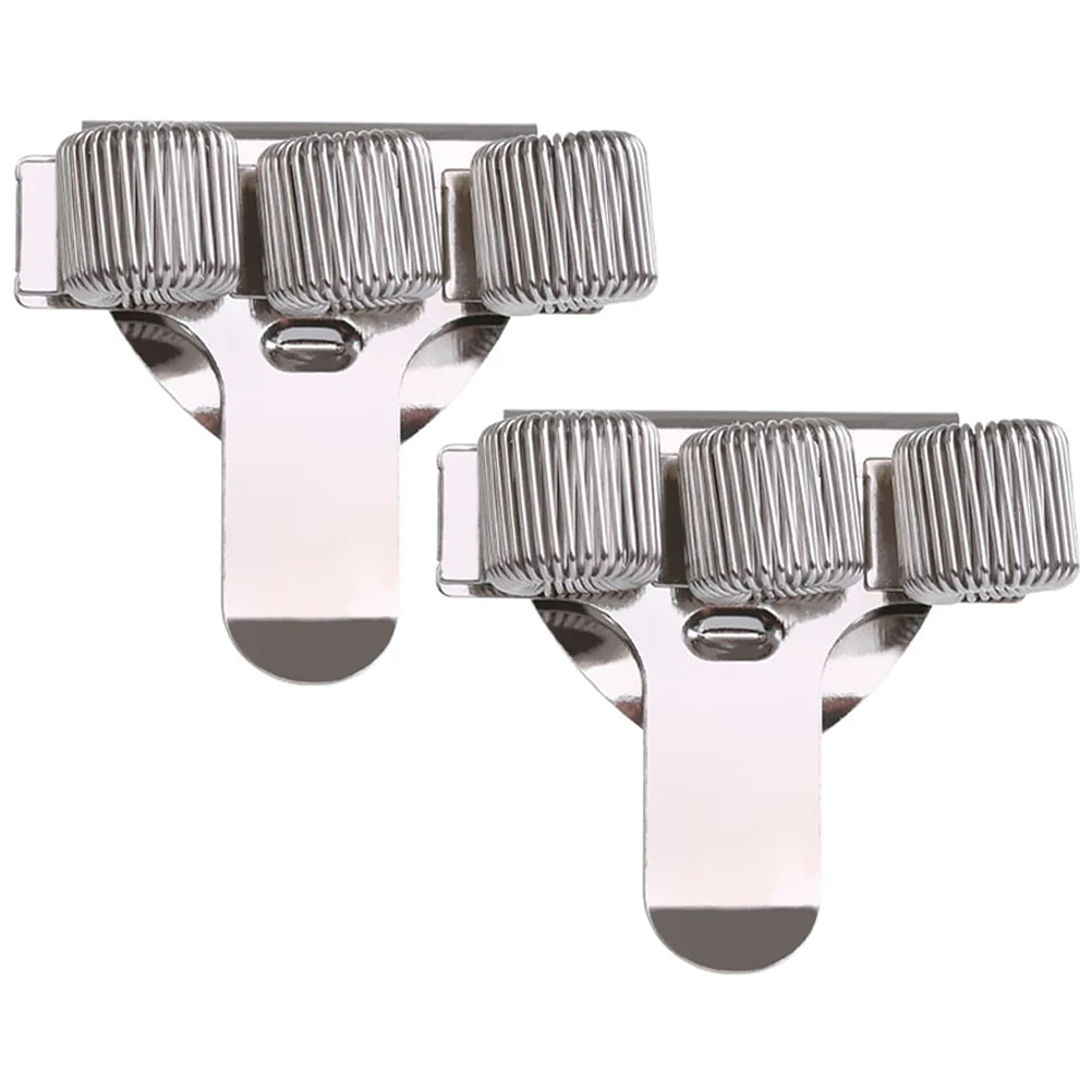 2Pcs Metal Pencil Organizer Carbon Steel Three Hole Design Spring Adjustable Pen Clip Pen Holder Clip Pencil Organizer