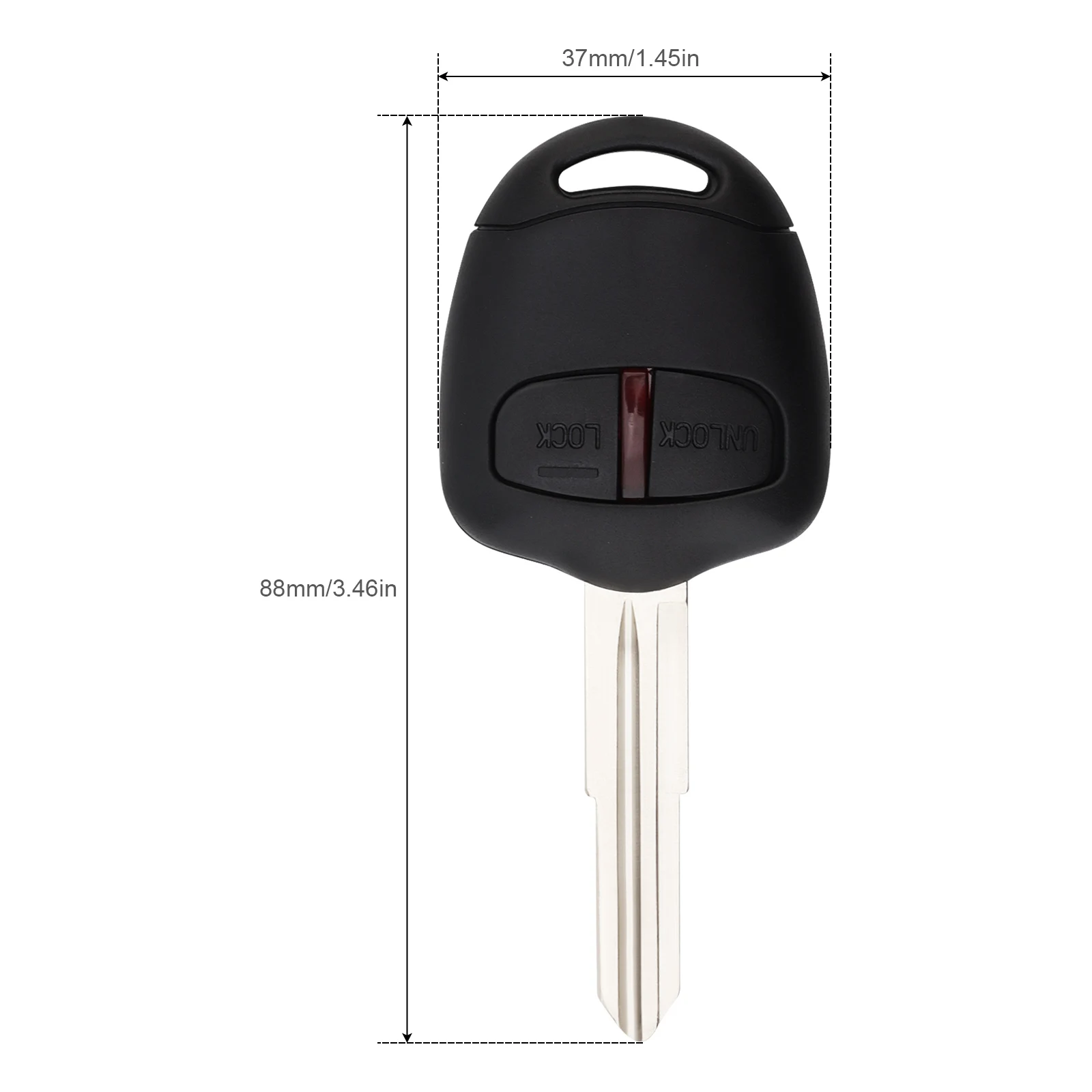 2 Buttons Car Remote Key Case Keyless Uncut Flip Remote Key Fob Fit for MITSUBISHI / Pajero / Triton MIT8 Lama 2008-2012