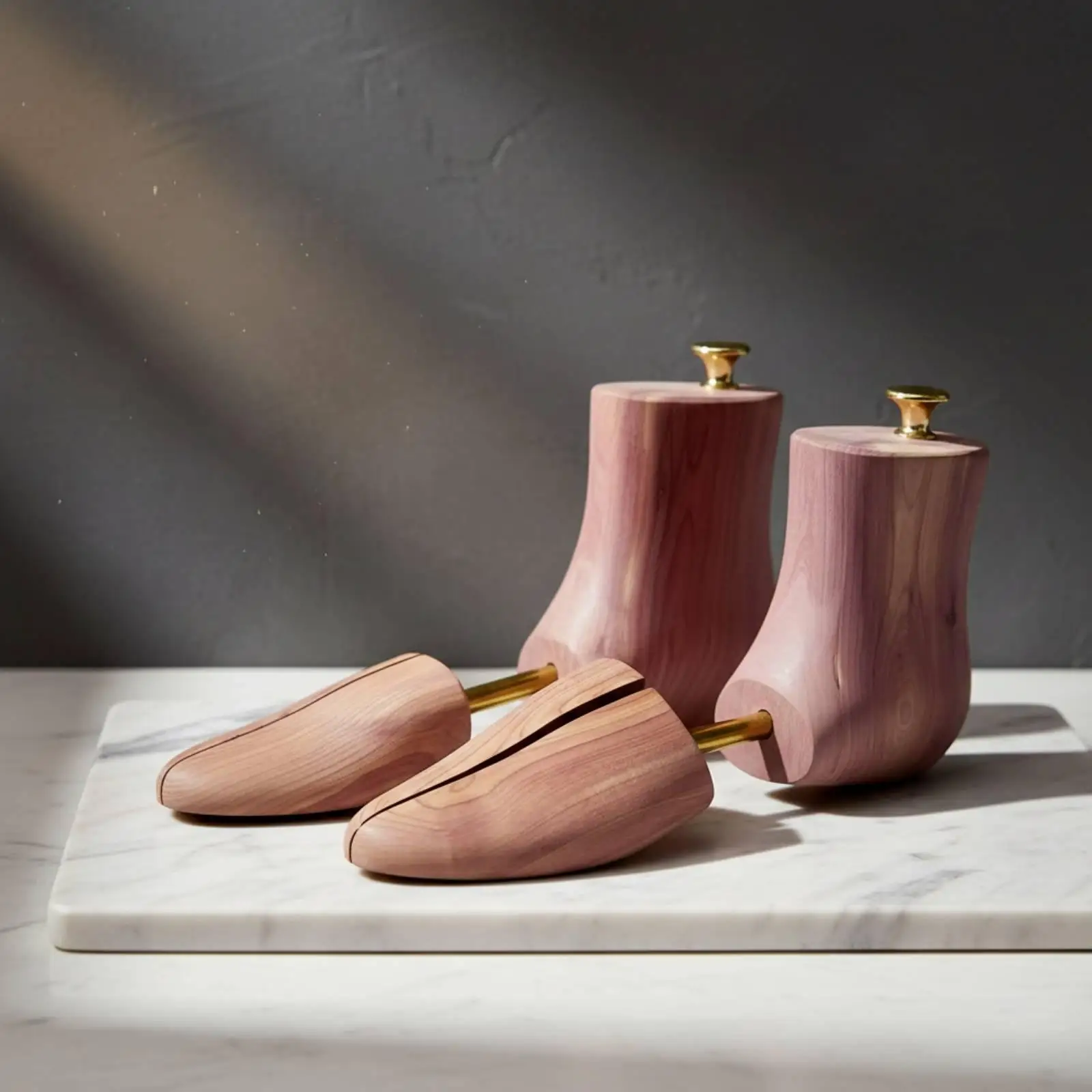 Cedar Boot Tree Fragrant Shoe Tree with Metal Rod for Closet Storage