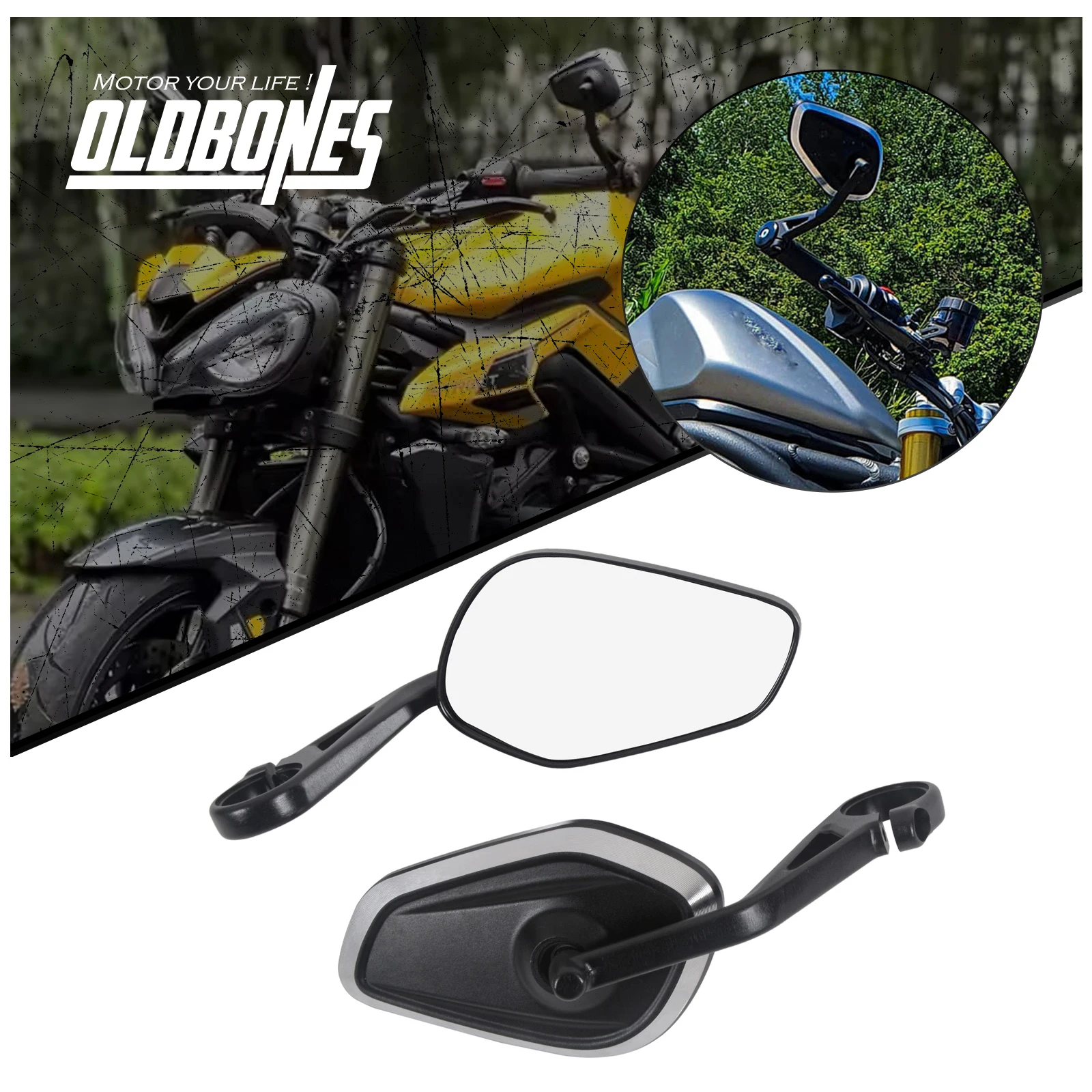 

Motorcycle Handlebar Rearview Handle Bar End Mirror For Triumph Rocket 3 Street Triple S 765 RS/R Street Trident 660 Bobber T120