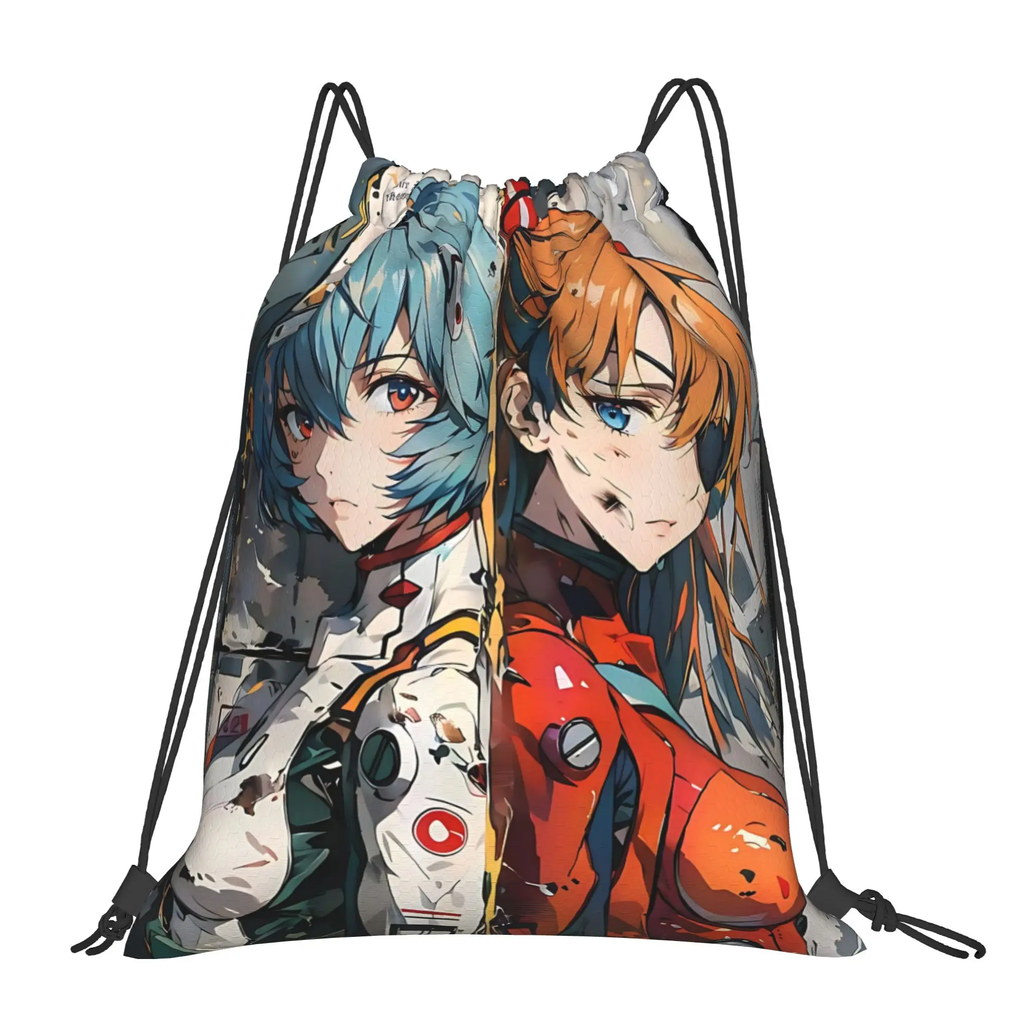 For travel Pouch Neon Genesis Evangelion EVA  Kawaii Drawstring Bags Hiking Storage Multi-function Teen Portable Rucksack