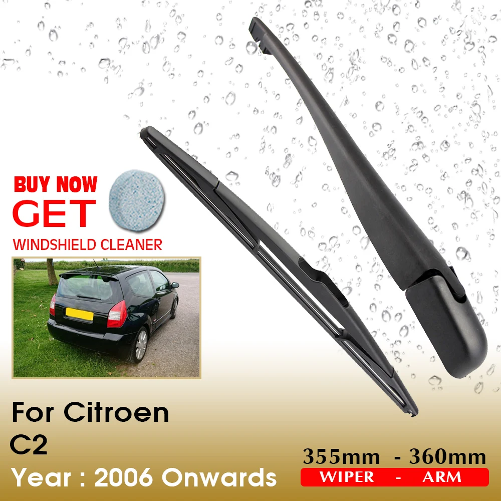 Car Wiper Blade Rear Windshield Wiper Arm Blade Brushes For Citroen C2 355MM 2006 Onwards Windscreen Wiper Auto Accessories