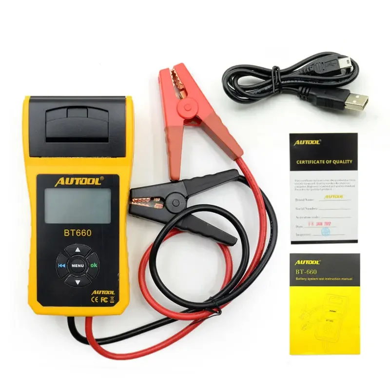2025年ホットセール AUTOOL BT660 バッテリーテスター 内蔵サーマルプリンター BT-660 バッテリーテスター ほとんどの自動車診断ツールに対応