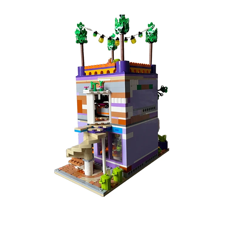 도시 스트리트 뷰 모델 MOC 빌딩 벽돌 커뮤니티 주방 모듈형 기술 선물 휴일 조립 어린이 장난감 정장