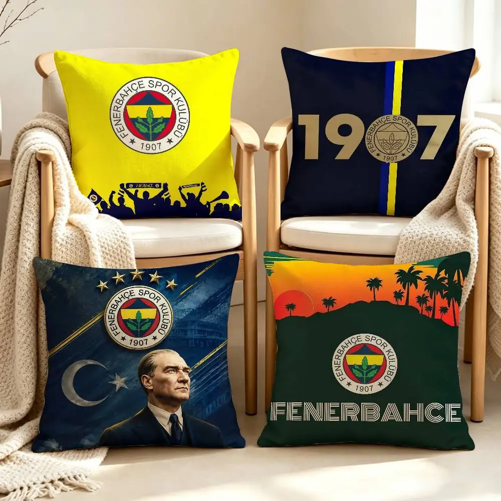 Turkey F-Fenerbahce Football FC Art Customizable Square Cushion Cover Double Sided Print Pillow Case