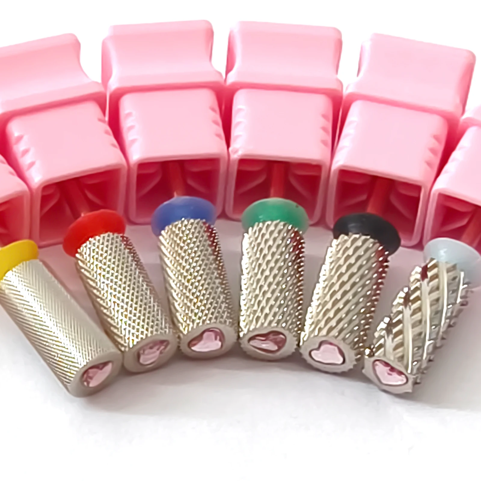 MagiBling Heart Shape Diamond Top Large Barrel Carbide Nail Drill Bit Cutter Left Right Hand Use Gel Polishing Remover 3/32"