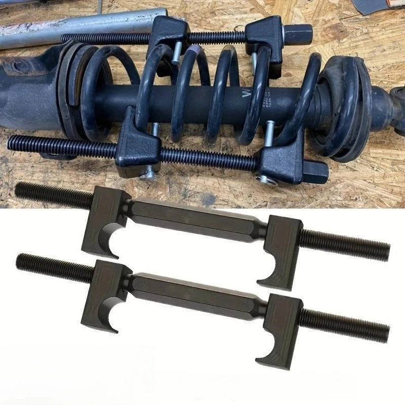 

2 шт., инструмент для сжатия тяжелых пружин для мотоцикла, автомобиля, обслуживания двигателя, удаления, установки пружин подвески