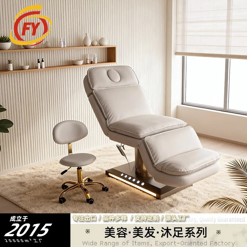 Multifunctional electric beauty therapy one-button lying flat tattoo embroidery massage bed eyelash source factory