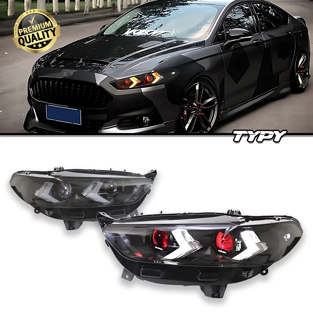 

Car Head Lamp For Ford Mondeo Red Demon Eye 2013-2016 Upgrade Modified to New Dynamic Turn Signal Car LED Headlight Assembly