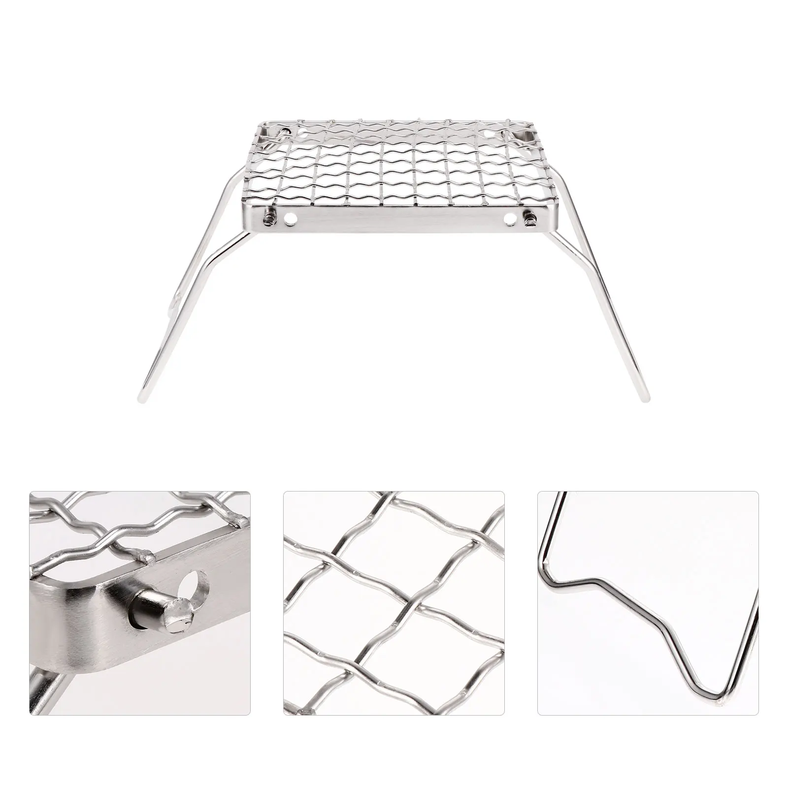 

Stainless Steel Camping Grill Barbecue Folding Tool Folding Foldable Bbq Rack Bbq Rack Thick Material Barbecue Shelf