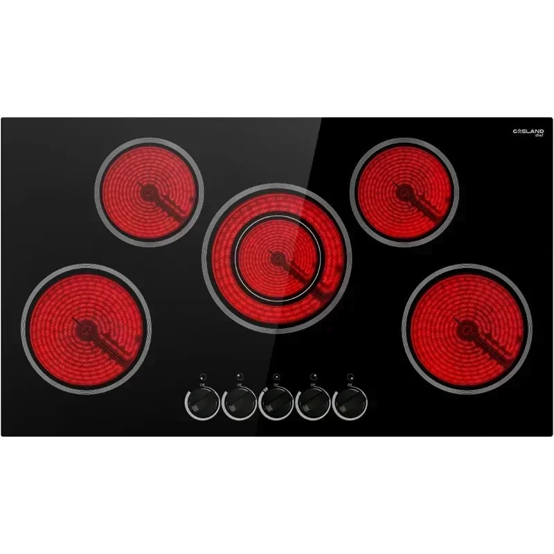 

Chef Electric Cooktop Ceramic Radiant Stovetop Burners, Mechanical Knob Control, gas cooktop