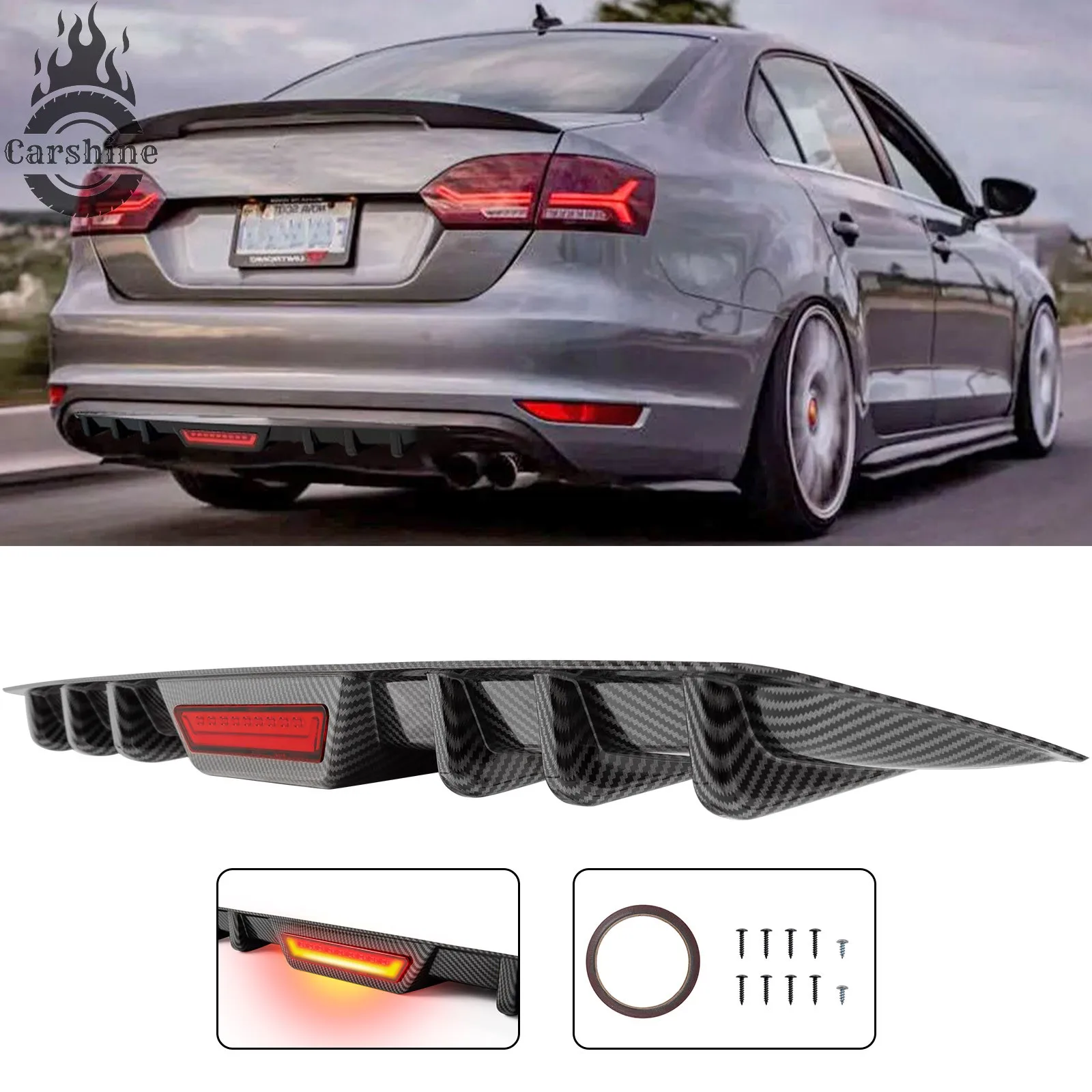 

Задний диффузор-спойлер с LED-фонарем стоп-сигнала для Volkswagen Jetta