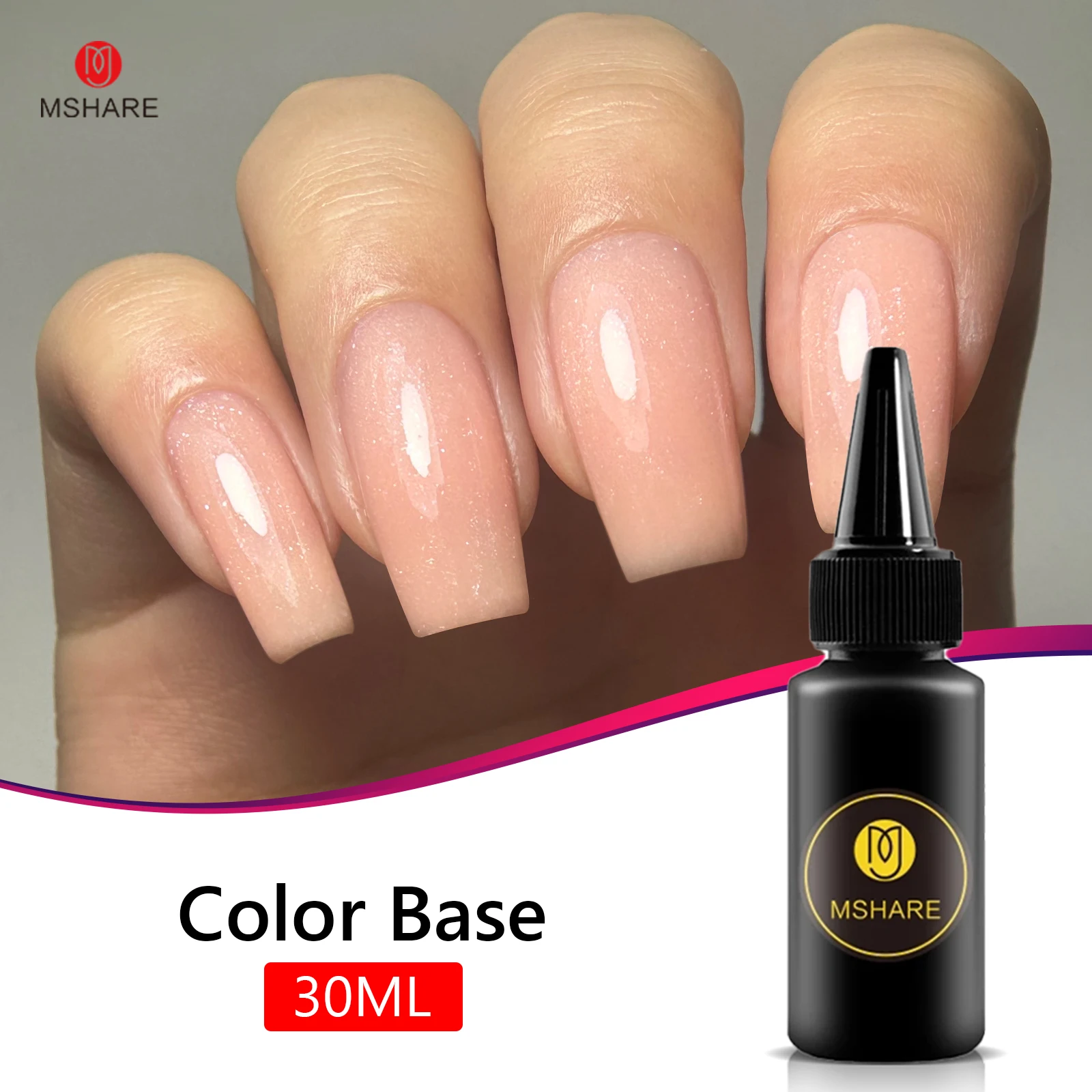 MSHARE Pink Camouflage Rubber Base Coat Gel Milky Color Nail Gel Polish Soak Off Uv Led Semi Permanent Varnish Lacquer 30ml