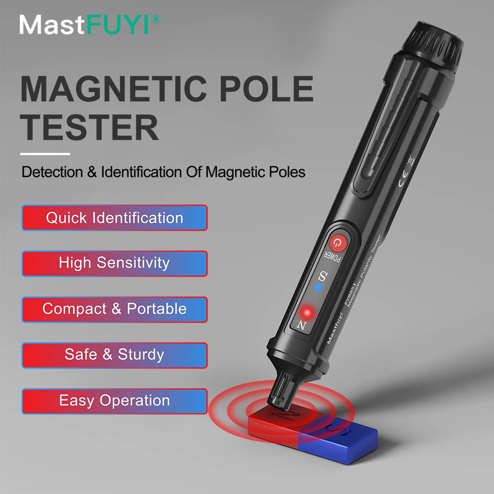 Mastfuyi Caneta Pólo Magnético Testador de Polaridade Pólo Identificar Ferramenta Norte e Sul Pólo Magnético Identificador Magnet Detector