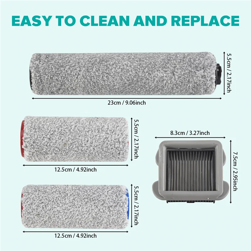 A006-rolo de escova de substituição e filtro de vácuo adequado para xiaomi roborock dyad u10 wd1s1a aspirador de pó seco e molhado sem fio