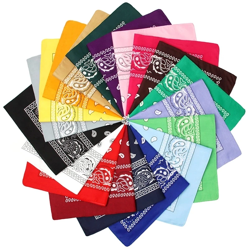 

Unisex Men Women Bandana Hairband Cowboy Mens Biker Sports Headwear Wrist Hairwrap Paisley Head Wrap Square Scarf