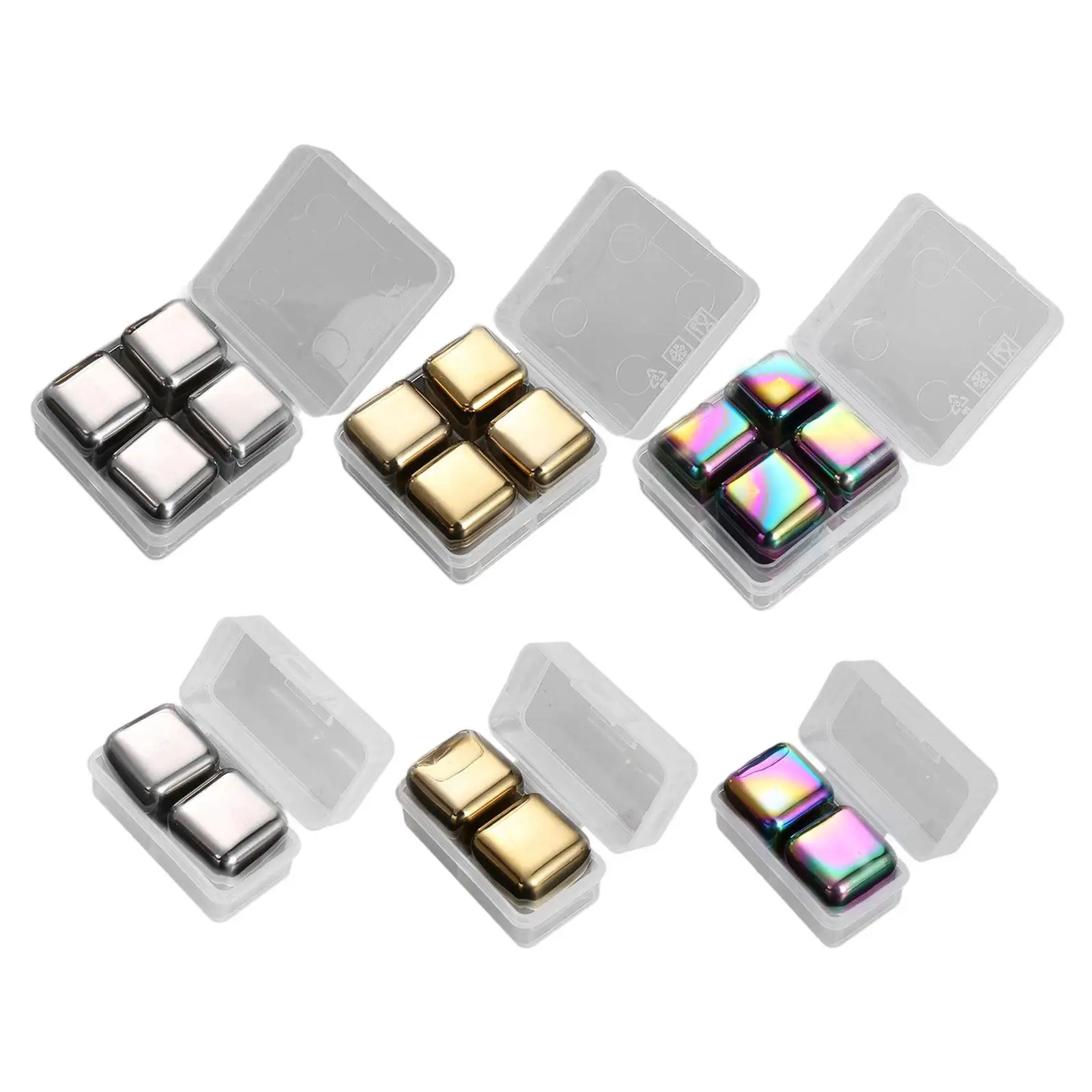 Ice Cubes Men Gift for Beer Red Wine Juice Easy to Use for Party Bar with Storage Box Portable Square Beverage Chilling Rocks