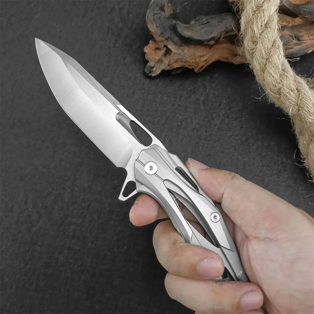 D2 شفرة التخييم المحمولة سكين للفرد 420 الصلب مقبض دائم البرية بقاء الصيد سكينة تكتيكية EDC أداة الدفاع عن النفس