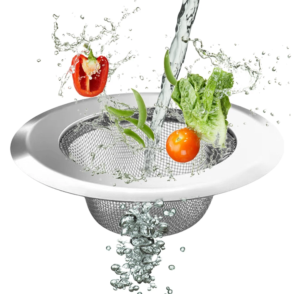 

10-częściowy сливной фильтр для кухонной мойки из нержавеющей стали, сито для кухонной мойки с большим широким ободом, полная сетчатая корзина для кухонных раковин