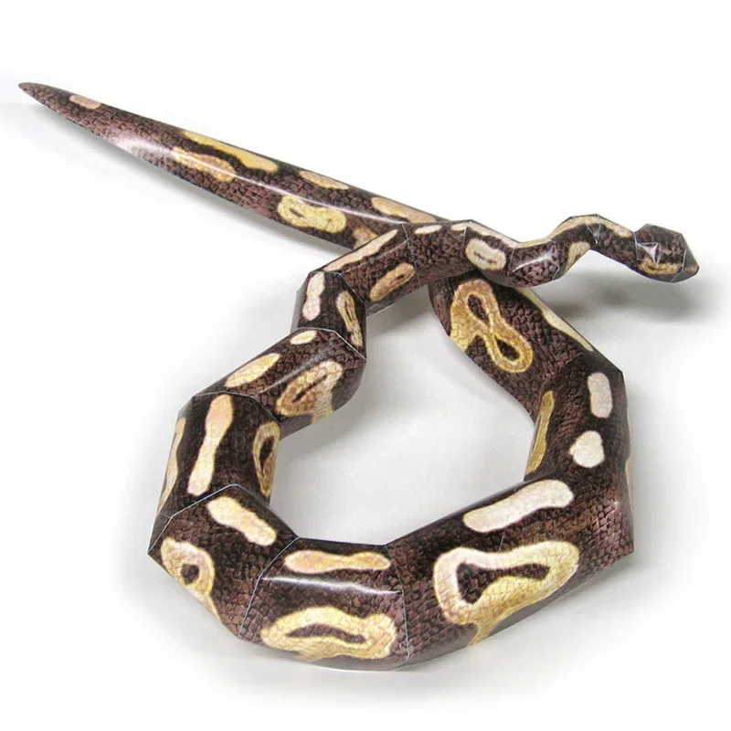 Ball Python Snake Paper Model Realistic Animal Mini 3D Papercraft DIY Kids Adult Handmade Origami Art Craft Toys WE-048