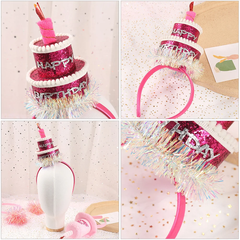 

Birthday Cake Hat Cute Party Headband For Lightweight Hair Accessory Birthday Party Supplies Decorative Headwear