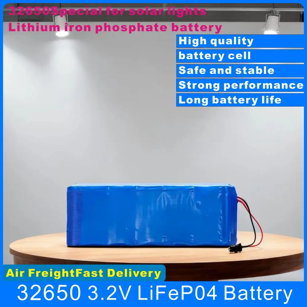 2025 New Solar Lamp Battery 3.2V 32650 Large Capacity Lithium Battery Solar Street Lamp Floodlight Battery with Protection Panel