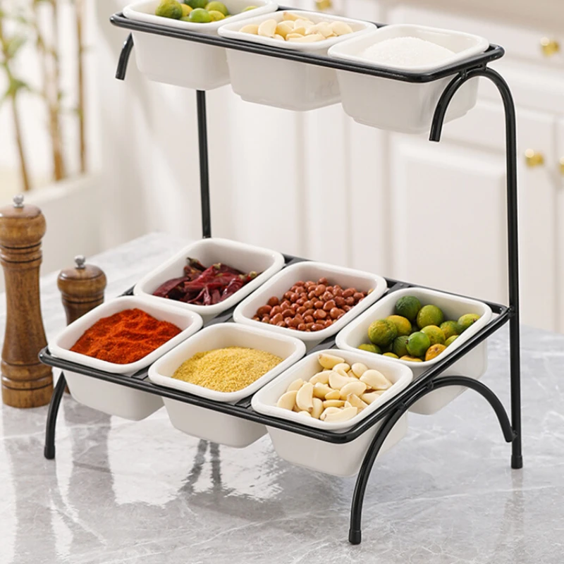 Hotpot restaurant self-service multifunctional self-service seasoning box storage rack, kitchen seasoning rack, sauce jar,