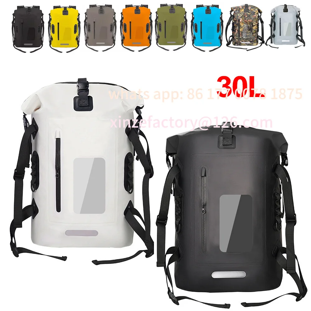 Customizable 30L Waterproof Dry Bag Camping Backpack Drift Swimming Large River Trekking Diving Rafting Canoeing