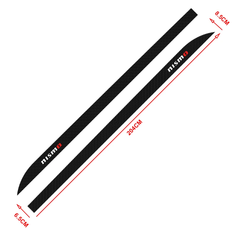 2pcs New Car Door Side Skirt Car Body Decal Carbon Fiber Car Stickers For Nismo Logo Emblem R34 GTR Tiida Sylphy Teana Qashqa