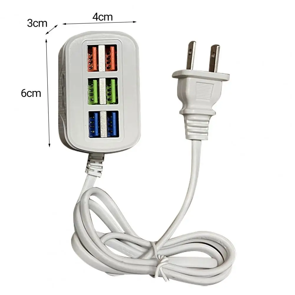 Adaptador USB Power Strip Charger, Prático Strip Board, Útil, Amplamente Compatível, Plug Play, 6 Portas