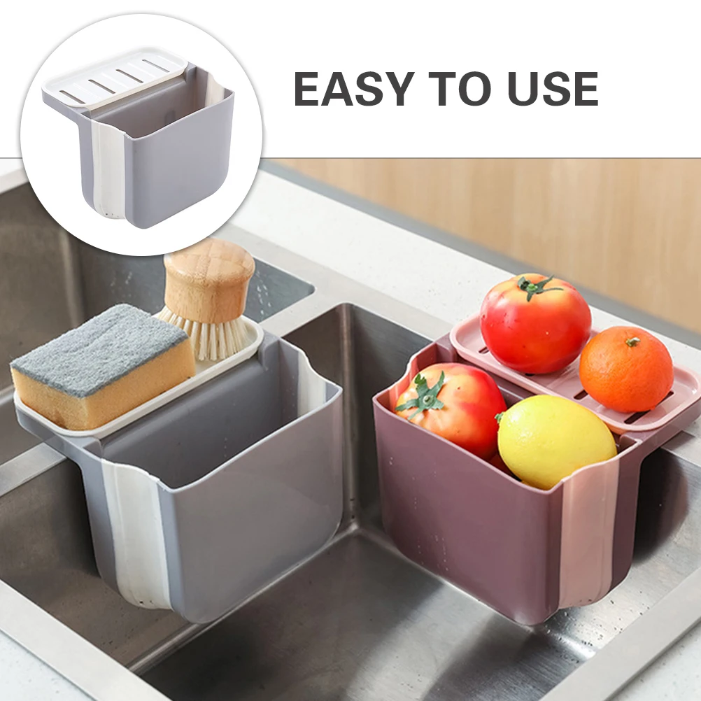 

Plastic Sink Basket Kitchen Strainer PP PVC Scalable Design Food Filter Suction Cup Stable Install Hollow Bottom