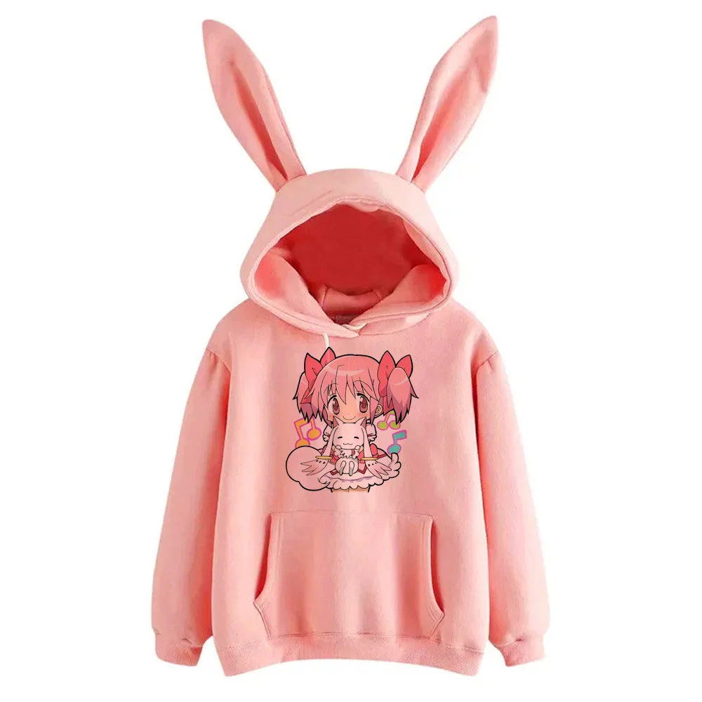 Madoka sweatshirt women fashion tops graphic 2000s hip hop vintage male Women Loose