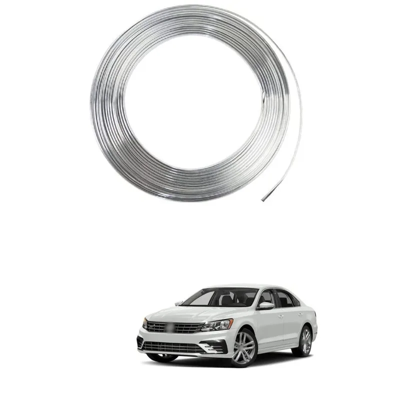 1pc Car Chrome Plated Decorative Strip U-shaped Strip Air Conditioner Grille Decorative Clip Strip 6-meter Installation New 2025