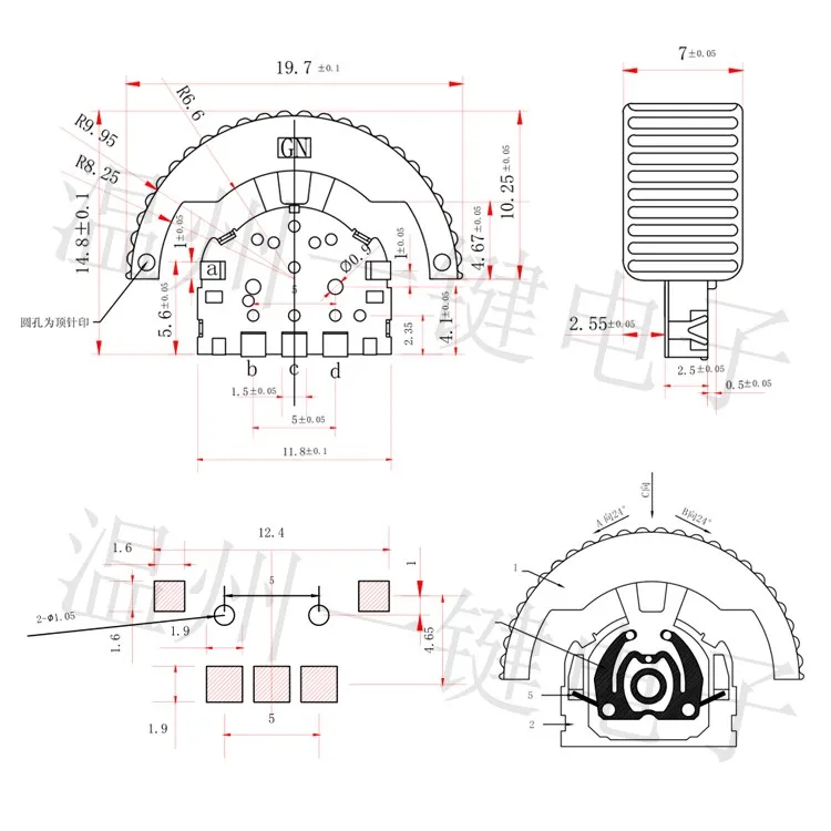 Dial Wheel Switch Multi-Function Accessories High Quality Five-Direction Connector LY-K3-01A-07 Super Wide Button Big Head Reset