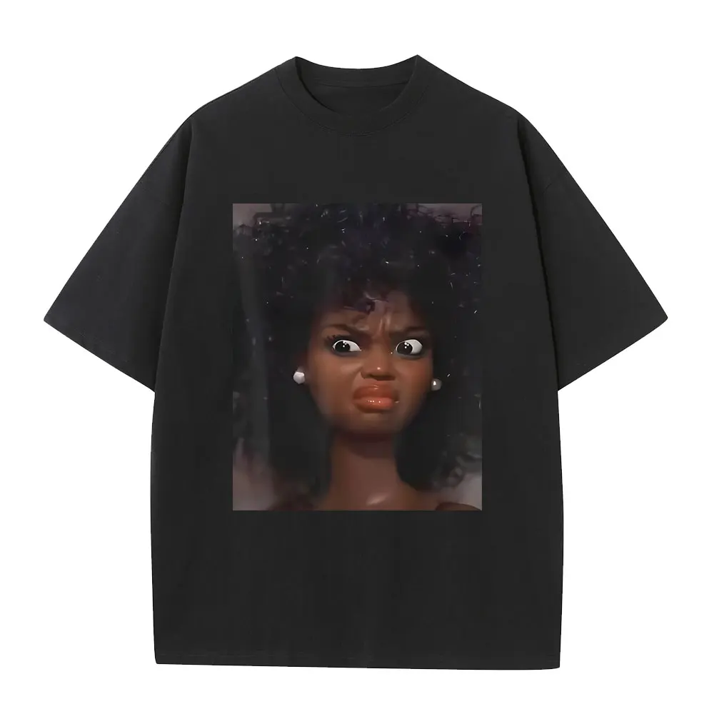 

Funny Disgusting Doll Face Meme Graphic T-shirt Men Women Casual Vintage T Shirts Unisex Humor Oversized Short Sleeve T-shirts