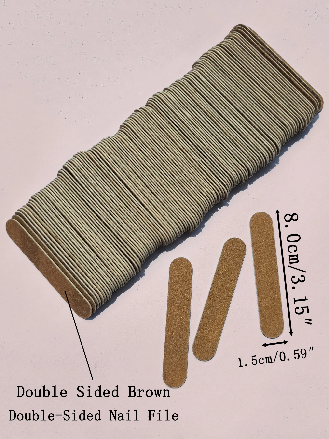 15 to 200 Pcs Brown Nail Files Double Sided 8cm Emery Boards for Manicure Pedicure Nail Art Shaping and Buffing Tools