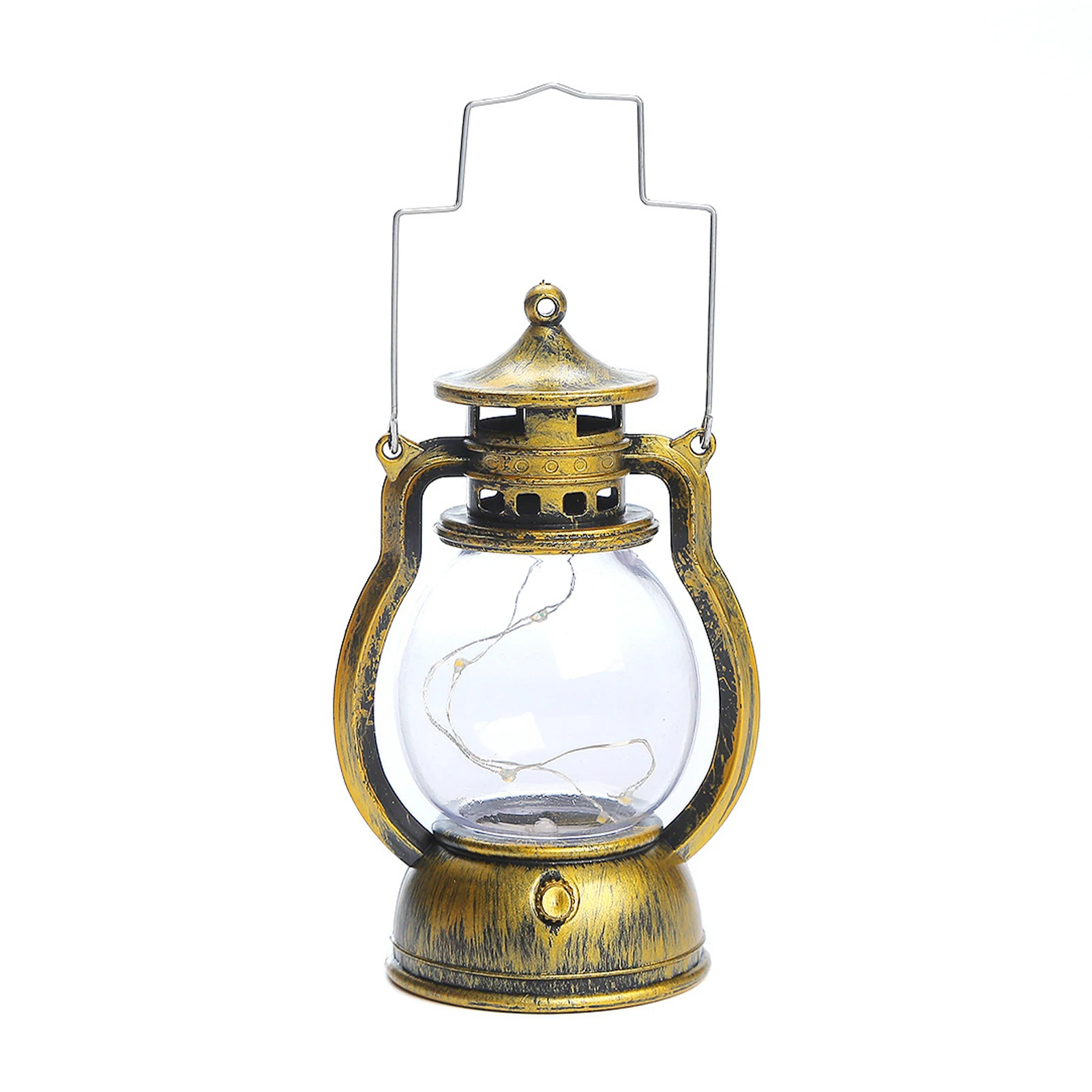 Lâmpada LED Night Light ao ar livre para barraca, ornamento Desktop alimentado por bateria, lanterna de acampamento retro com alça, apto para festa, Natal, pendurado