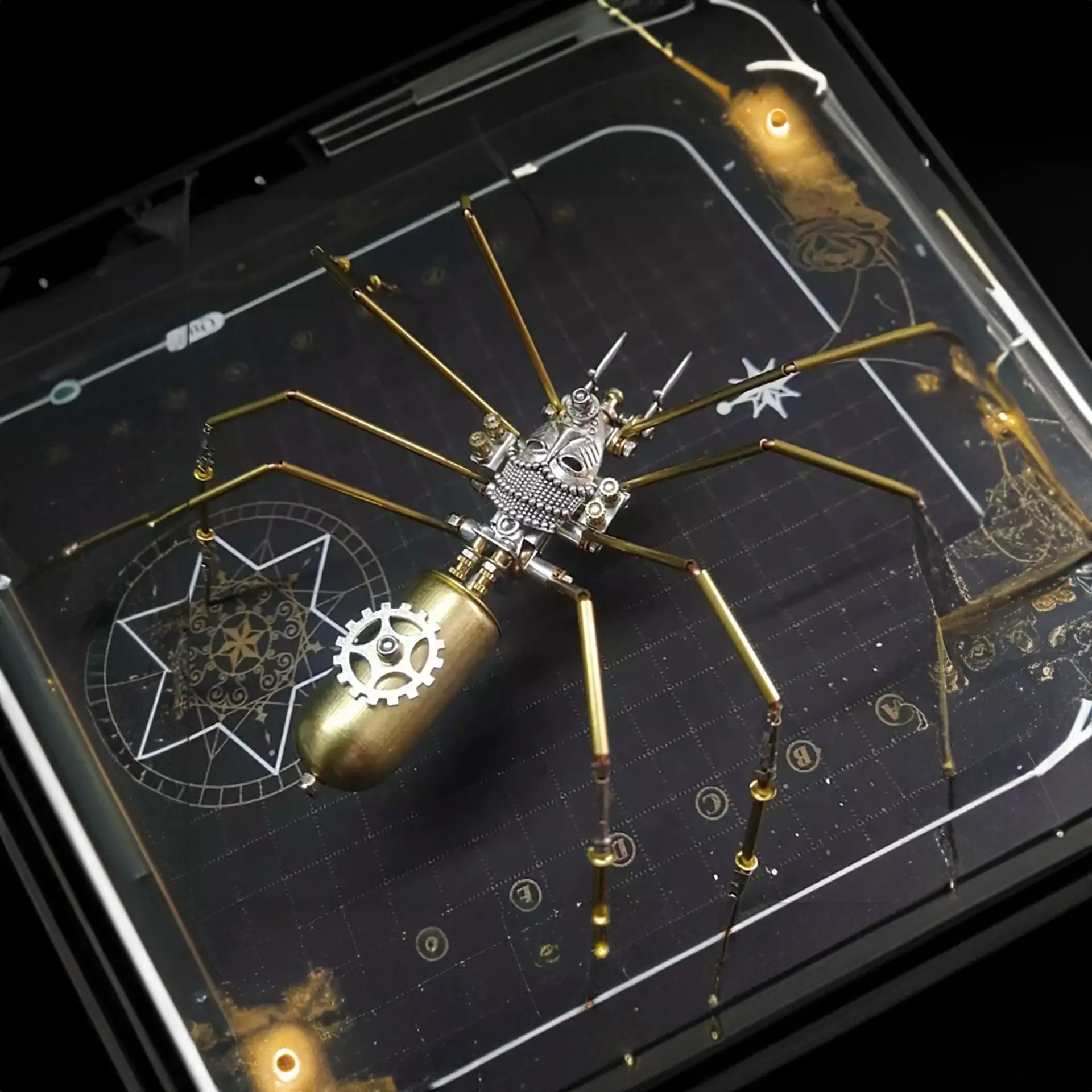 スチームパンク-メカニカル-ジャンピング-スパイダー-パズル-クリエイティブ-diy-手作りセット、クリエイティブで楽しいおもちゃ、誕生日プレゼントに最適