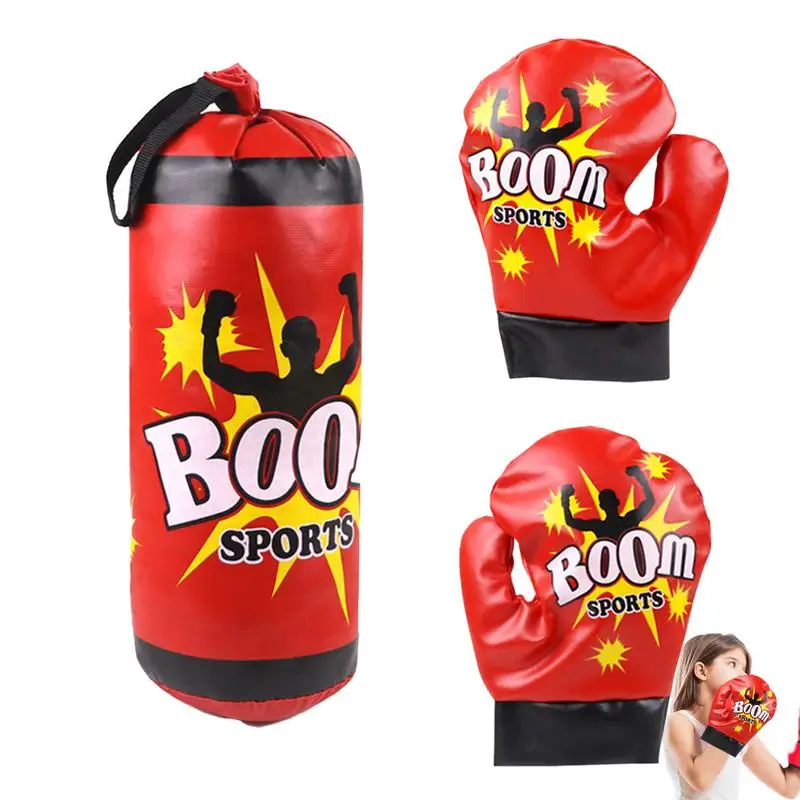 Kids Boxing Training Set Professional Boxing Bag With Gloves Children's Sandbag Fitness Exercise Boxing Training Equipment For