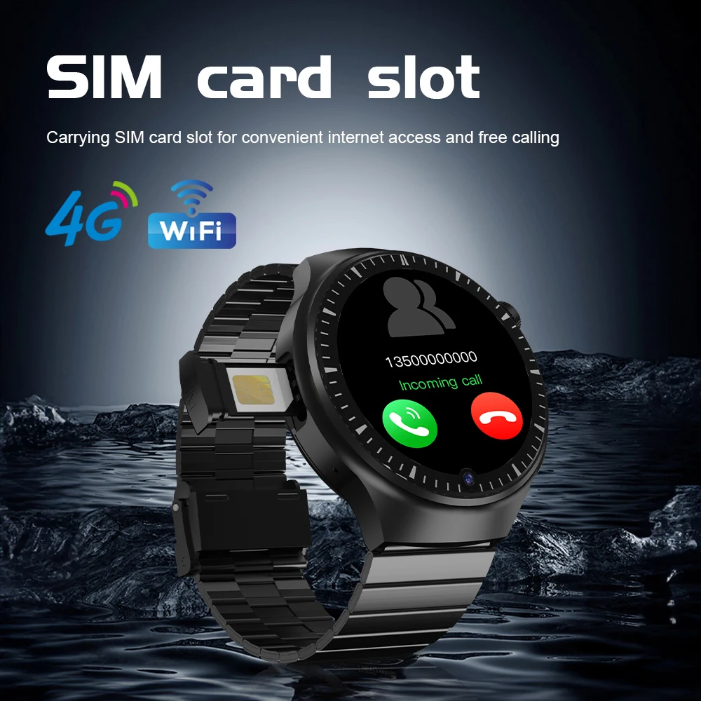 4G Android Smartwatches Big Screen Wifi 4G Calls Watch Phone Camera SIM Card 2+32GB Google Play With Clock Watch Fitness Tracker