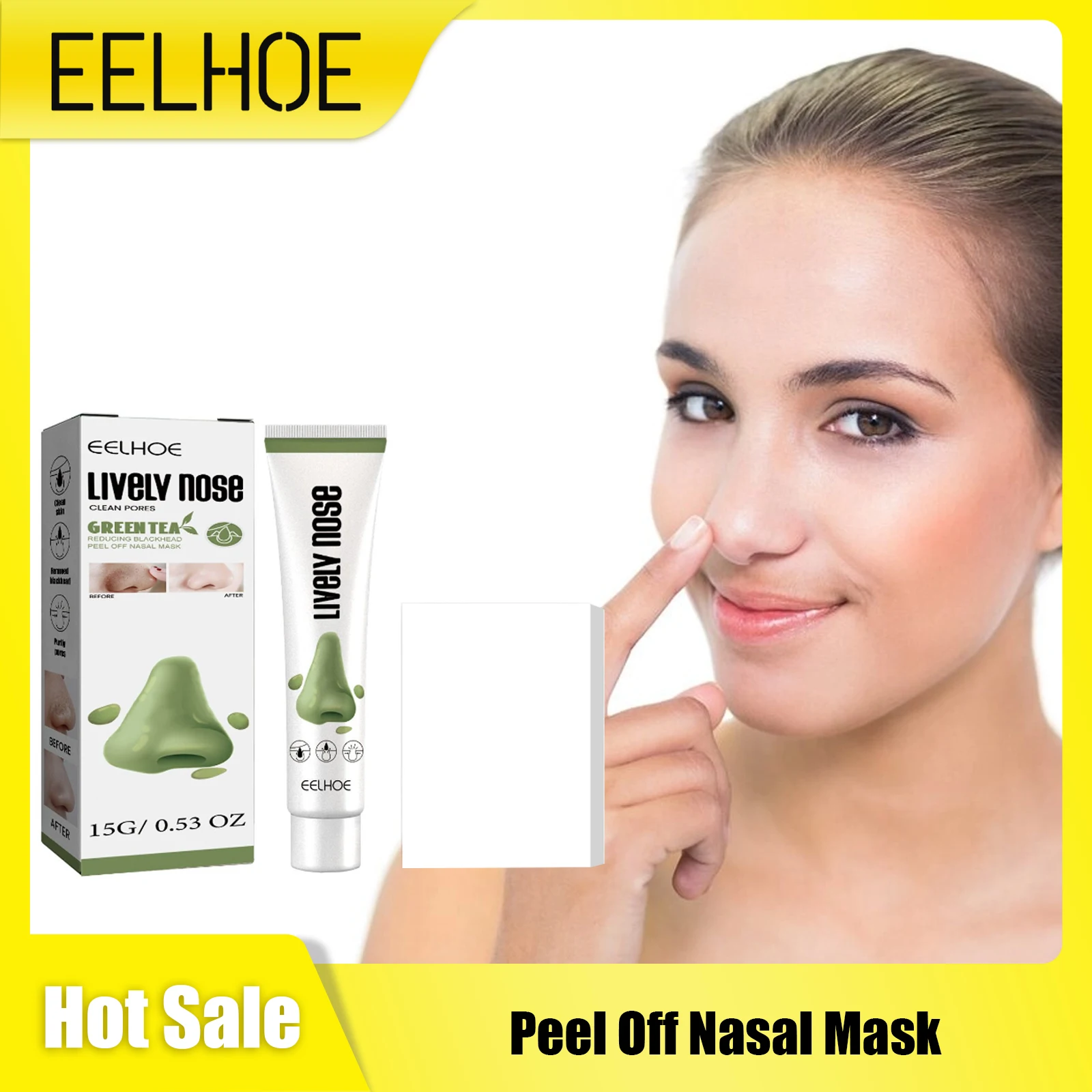 Peel off Mask Nasal Deep Cleansing Clogged Pore Oil Control Soothe Skin Gentle Exfoliation Shrink Pores Strip Green Tea Skincare