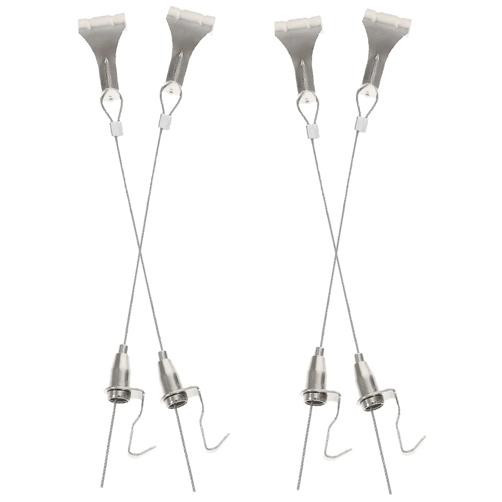 

4 Sets Picture Rail Hook Craft Making Hanging Cord for Frames Hanger Pictures Rope DIY Tool Heavy Duty Hooks