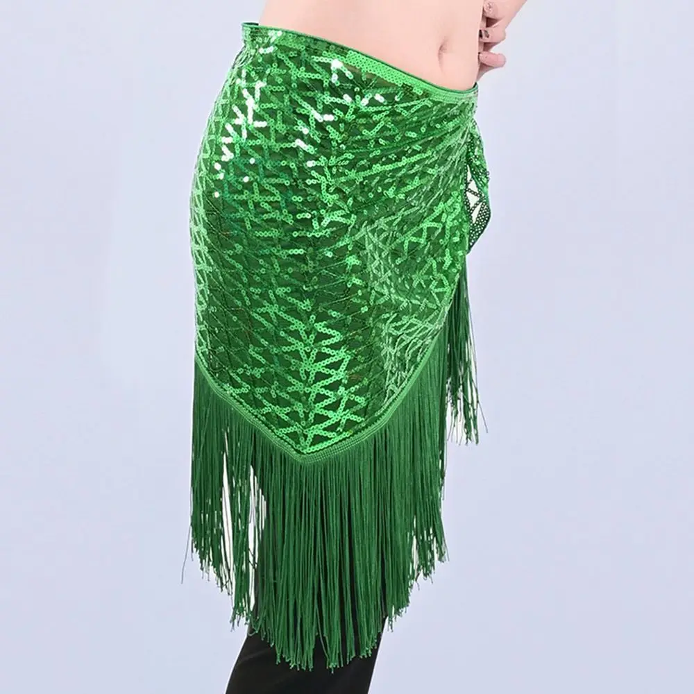 Moda borla dança do ventre hip cachecol boêmio lantejoulas cintura corrente crochê cinto de dança do ventre mostrar trajes