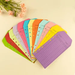 Loose Planner Notebook Folha, Envelopes Orçamento, Cartolina Layout Vertical, Envelope de dinheiro para poupar dinheiro, Páginas internas Kawaii, 12pcs